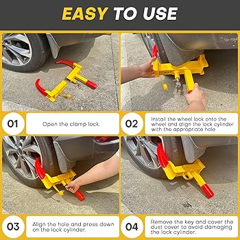 ヘビーデューティーホイールクランプ、車、ホイールロック、カー